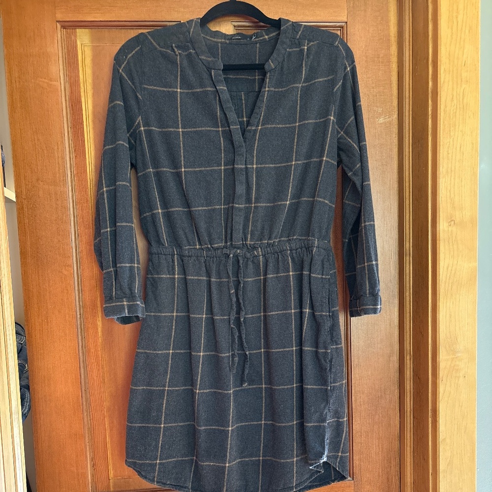 Prana flannel 3/4 sleeve dress